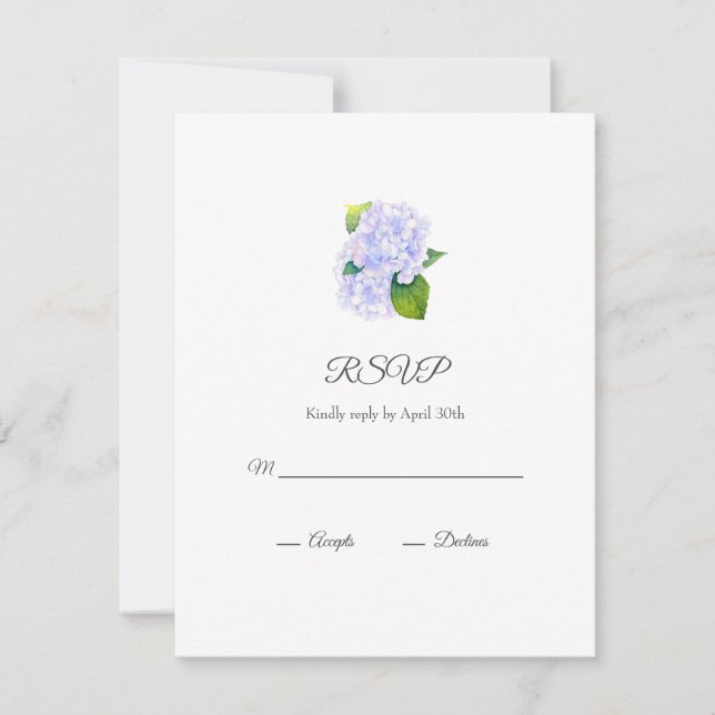 Hydrangeas RSVP Karte (Vorderseite)