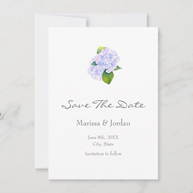 Hydrangeas Save The Date (Vorderseite)