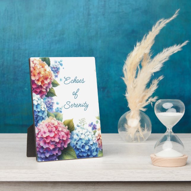 Hydrangeas Serenity Tabletop Plaque with Easel Fotoplatte (Seite)