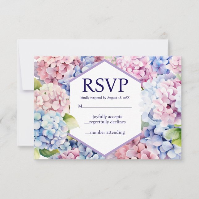 Hydrangeas Spring Flowers RSVP Cards (Vorderseite)