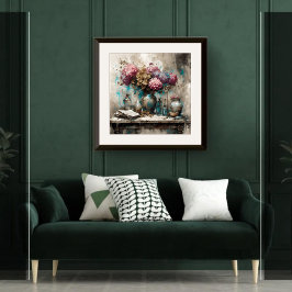 Hydrangeas Still Life - Print Poster