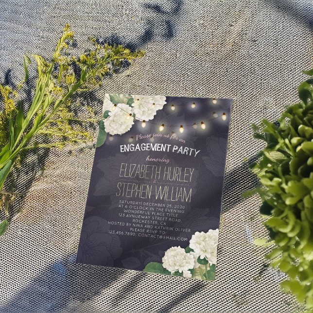 Hydrangeas String Lights von Wedding Party Einladung (Von Creator hochgeladen)