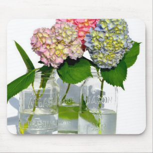 Hydrangeas und Mason jar Mousepad