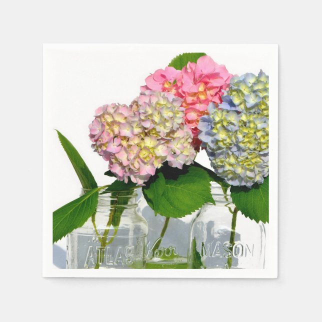 Hydrangeas und Mason jar Serviette (Vorderseite)