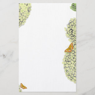 Hydrangeas und Schmetterlinge Briefpapier