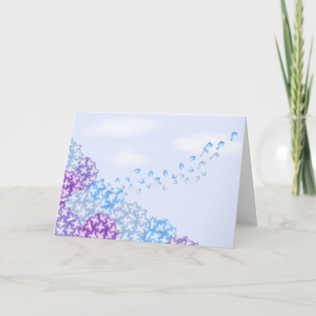 Hydrangeas und Schmetterlinge Grußkarte Karte (Vorderseite)