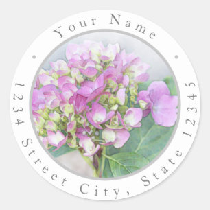 Hydrangeas Vignette Labels Runder Aufkleber