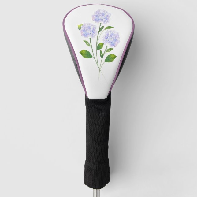 Hydrangeas Wasserfarben-Blumengestele Golf Headcover (Vorderseite)