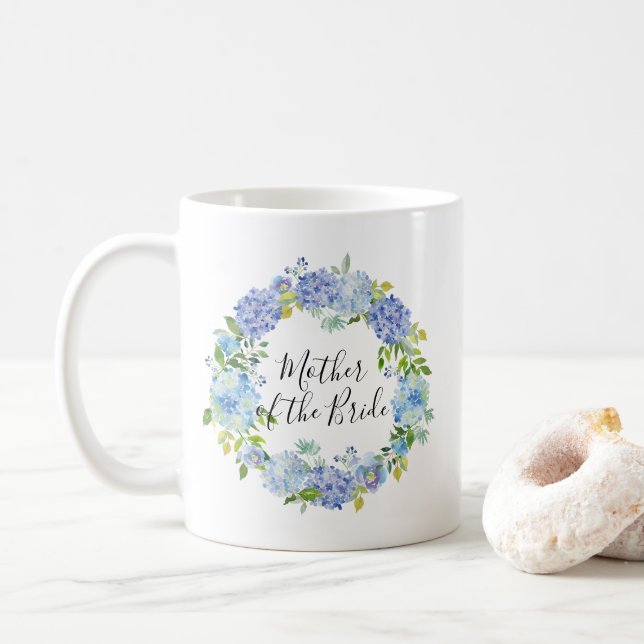 Hydrangeas-Wreath-Mutter der Braut Tasse (Mit Donut)