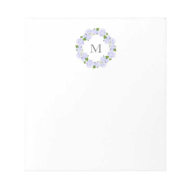 Hydrangeas Wreath Notizblock (Vorderseite)