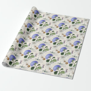 Hydrangeen-Collage Geschenkpapier