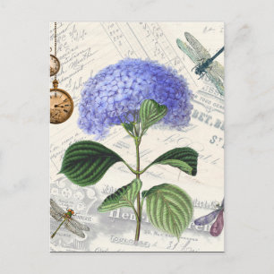 Hydrangeen-Collage Postkarte