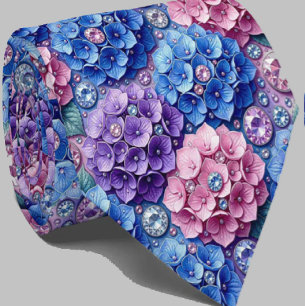 Hydrangeen & Diamanten   Halsband für Hochzeit und Krawatte