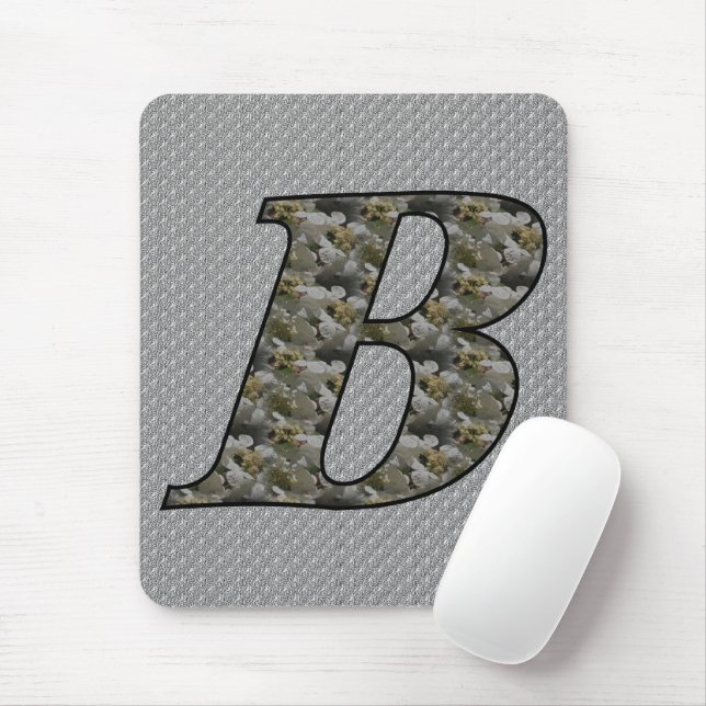 Hydrangeenblüten mit Monogramm Anfangsbuchstabe B Mousepad (Mit Mouse)