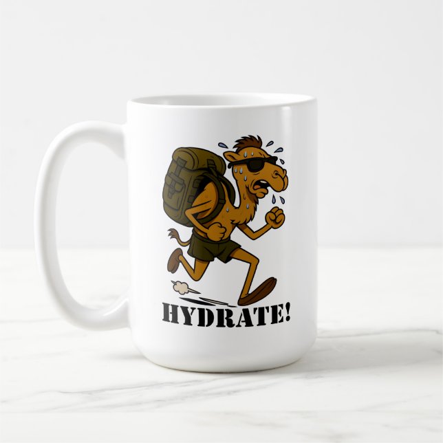 Hydrate – Funny Camel Running Fitness Design Kaffeetasse (Links)