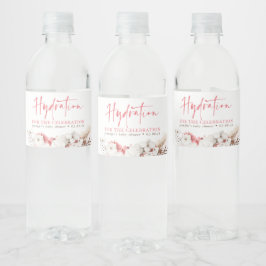 Hydration für die Feier - Rosa Blütenzeit Wasserflaschenetikett
