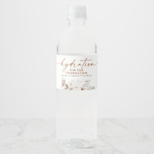 Hydration für die Feier - Terracotta Floral Wasserflaschenetikett