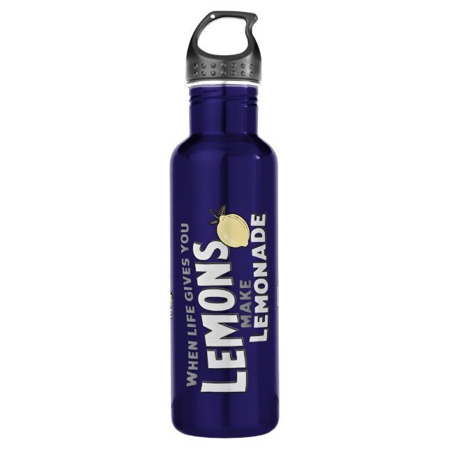 Hydration Motivation Water Bottle Lemonade Slogan Edelstahlflasche (Vorderseite)