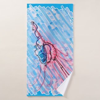 Hydratisierter Flamingo Badehandtuch