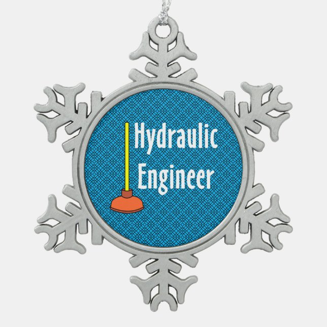 Hydraulik-Ingenieurtoilette Schneeflocken Zinn-Ornament (Vorderseite)