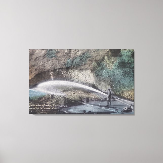 Hydraulische BergbauszenePlacerville, CA Leinwanddruck (Vorderseite)
