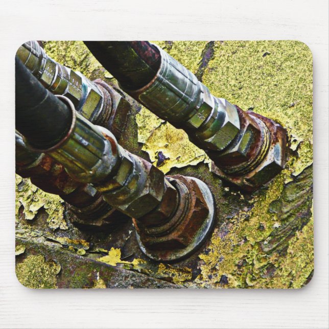 Hydraulische Schläuche auf altem Traktor Mousepad (Vorne)