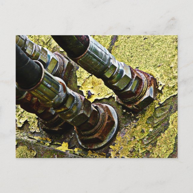 Hydraulische Schläuche auf alten Traktoren Postkarte (Vorderseite)