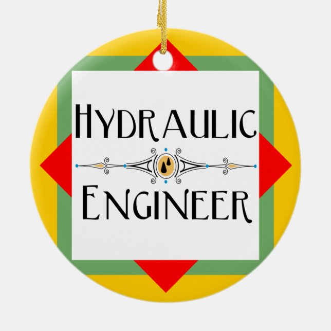 Hydraulischer Engineerblock Keramik Ornament (Hinten)