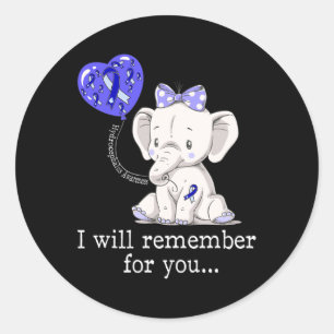 Hydrocephalus Awareness Elephant 1 Runder Aufkleber