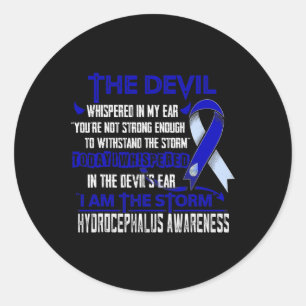 Hydrocephalus Awareness I bin der SturmTeufel Runder Aufkleber