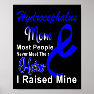Hydrocephalus Awareness Mama Blue Ribbon Mother Su Poster
