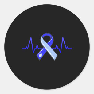 Hydrocephalus Awareness Montag Heartbeat Blue Ribb Runder Aufkleber