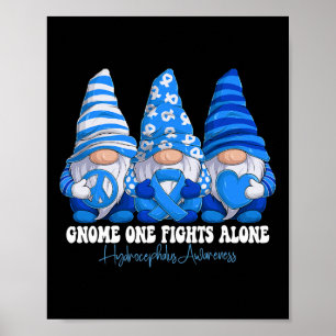 Hydrocephalus Awareness Month Blue Ribbon Gnomes Poster