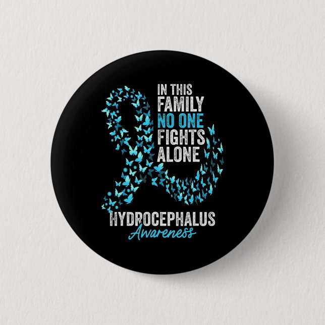 Hydrocephalus Awareness Month Butterfells Light Bl Button (Vorderseite)