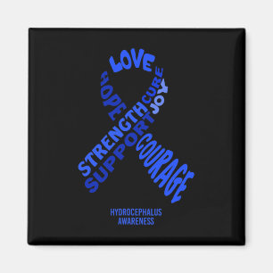 Hydrocephalus Awareness Ribbon mit Worten Magnet