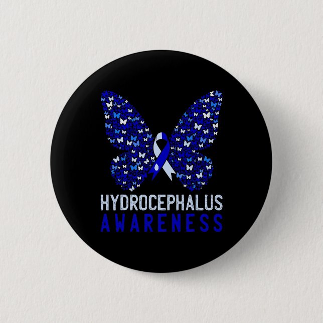 Hydrocephalus-Sensibilisierungsmonat Unterstützung Button (Vorderseite)