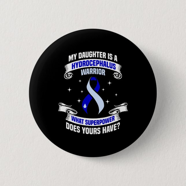 Hydrocephalus Survivor Daughter Power Sensibilisie Button (Vorderseite)