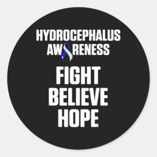 Hydrocephalus Survivor Kampffähigkeitskrieger Runder Aufkleber