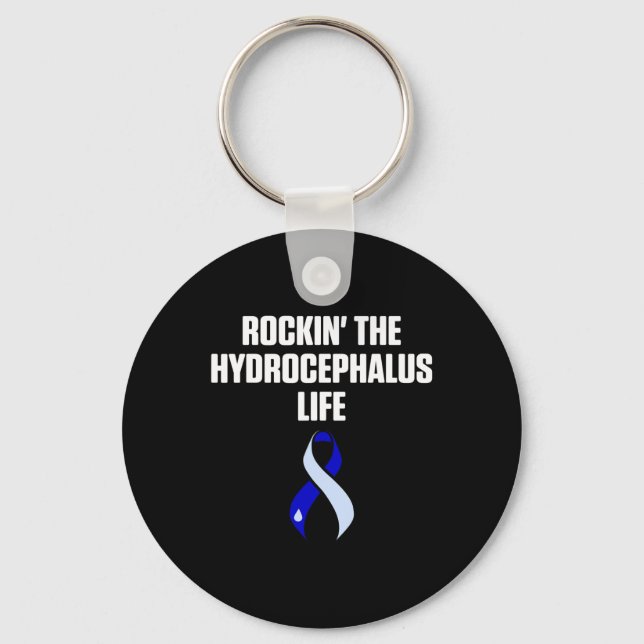 Hydrocephalus Survivor Rocking Awareness Warrior Schlüsselanhänger (Vorderseite)