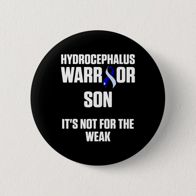 Hydrocephalus Survivor Son Awareness Warrior 6 Button (Vorderseite)