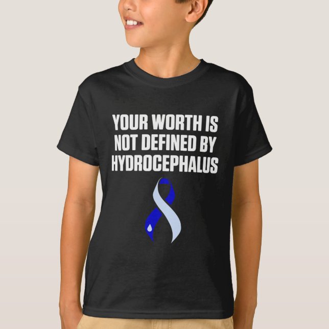 Hydrocephalus Survivor Worth Awareness Warrior T-Shirt (Vorderseite)