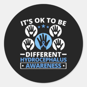 Hydrocephalus Warrior Brain Tumor Hydrocephalus Aw Runder Aufkleber