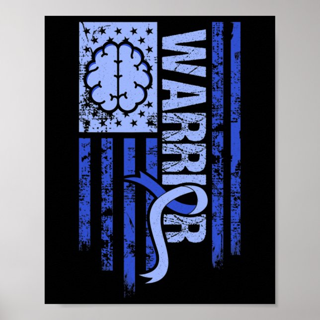 Hydrocephalus Warrior Flag Blaue Flecke Poster (Vorne)
