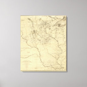 Hydrografisches Becken von Fluss Mississipi Leinwanddruck