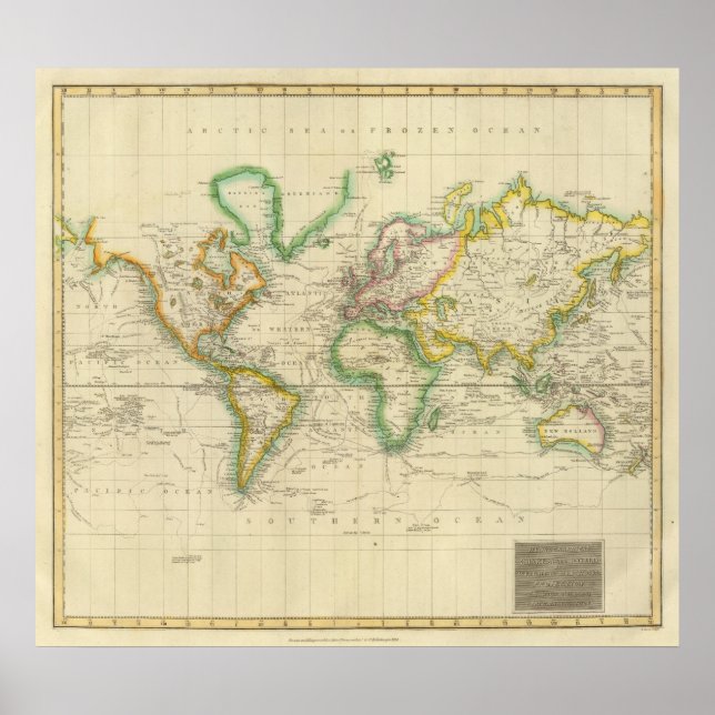Hydrografisches Diagramm der Welt Poster (Vorne)