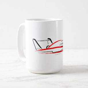 Hydroplane 01 Schwarz und Rot Kaffeetasse