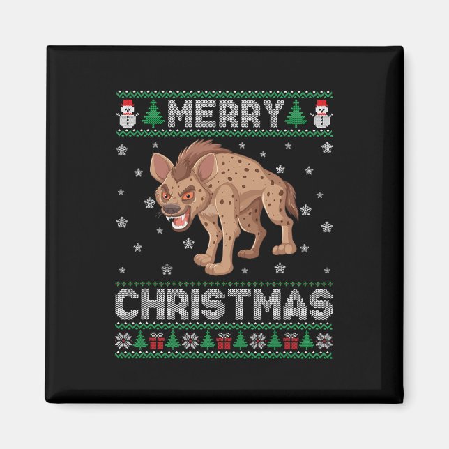 Hyena Animal Men Women Kinder Uggg Weihnachtskraut Magnet (Vorne)