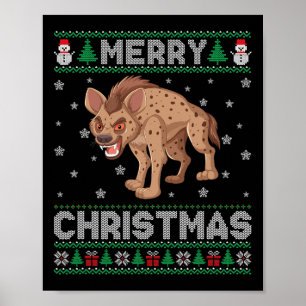 Hyena Animal Men Women Kinder Uggg Weihnachtskraut Poster