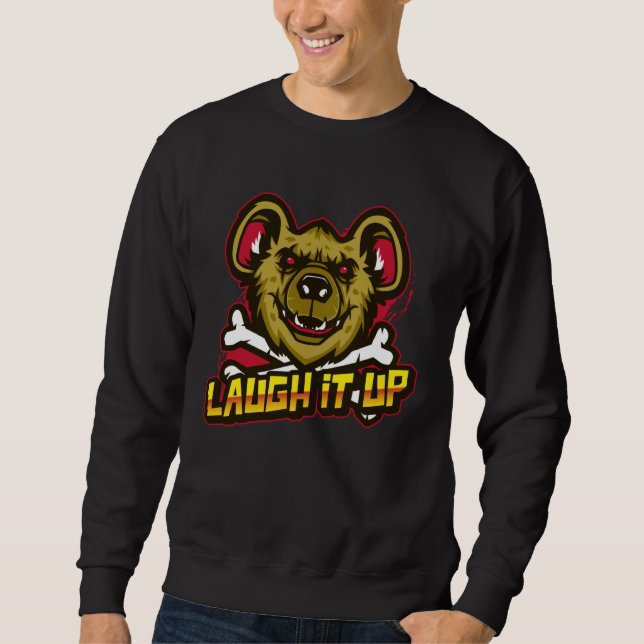 Hyena Laugh It Up Comedian Cross Bones Zoo Keeper Sweatshirt (Vorderseite)