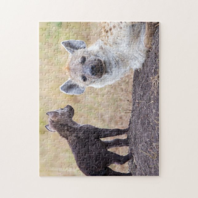 Hyena mit einer jungen puzzle (Vertikal)